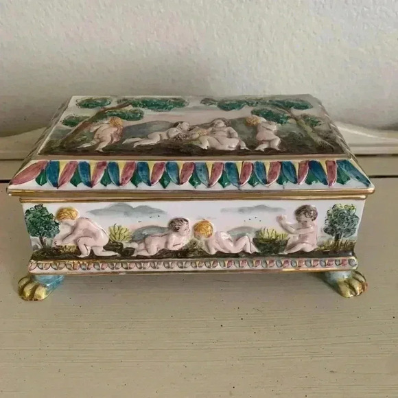 eugenio pattarino cherubs trinket box cappa di monte - Picture 11 of 11